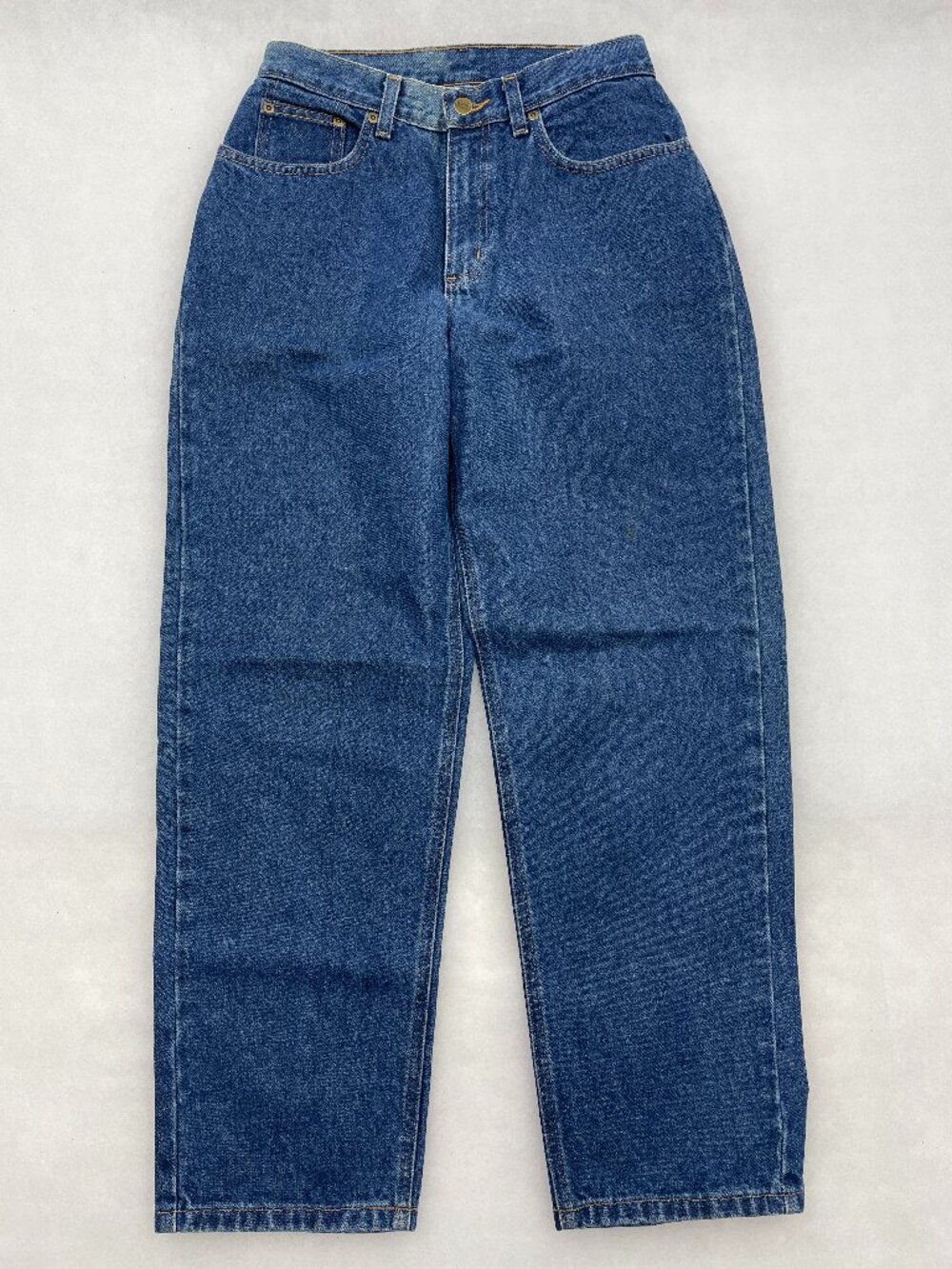 L.L. Bean Double L High Rise Straight Leg Blue Denim Mom Jeans Women's 8 28x28